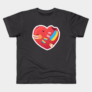 Ukraine - Belarus Heart Kids T-Shirt